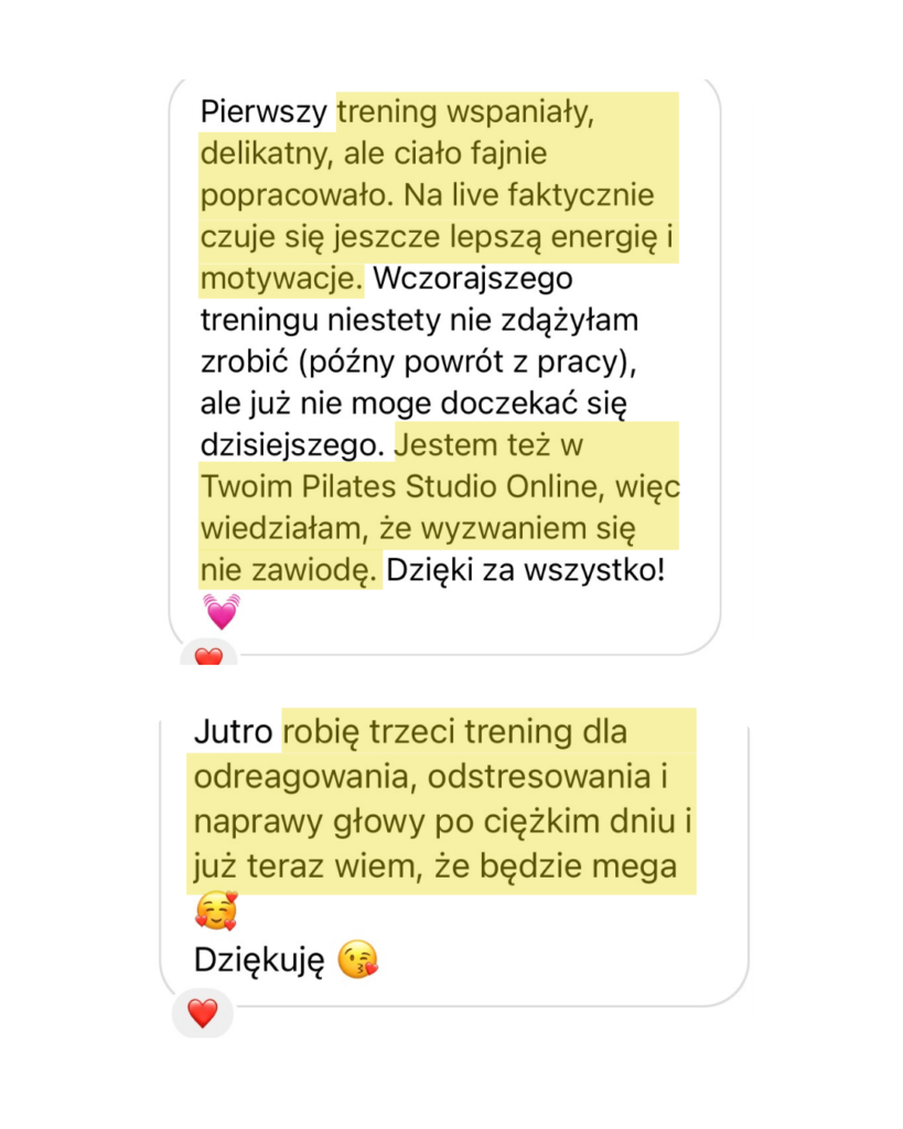 Opinie na temat ćwiczeń z Olą Szymańską