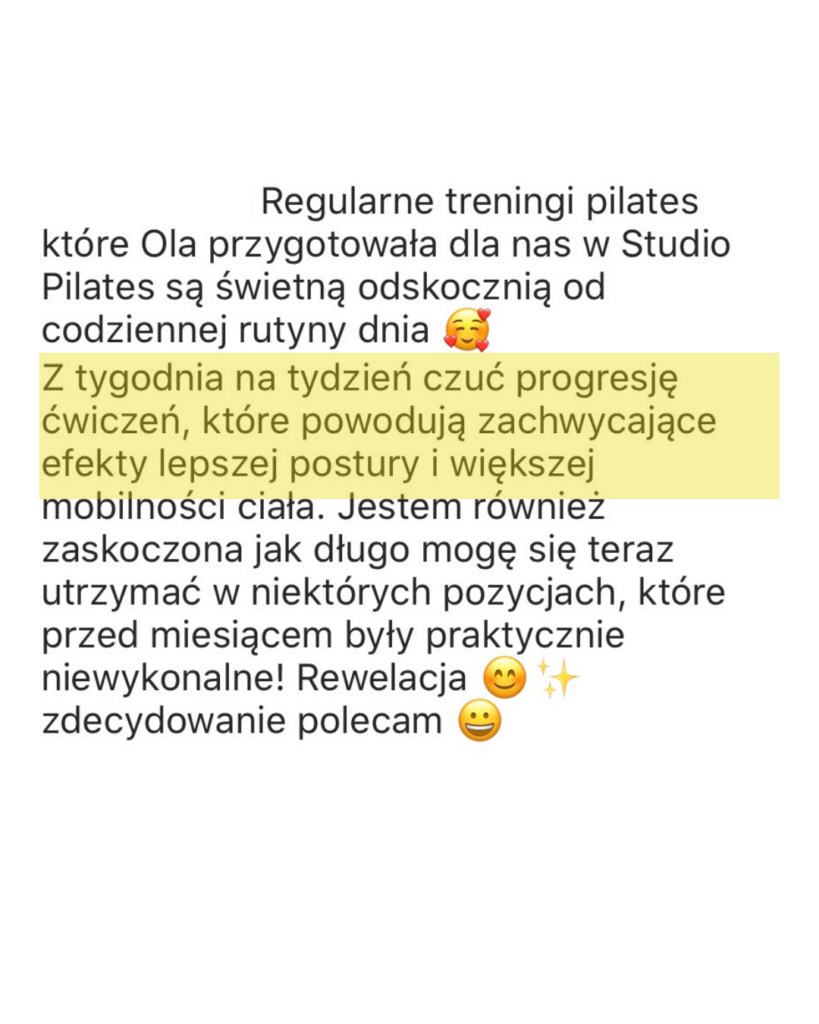 Pilates Studio Online opinie uczestniczek