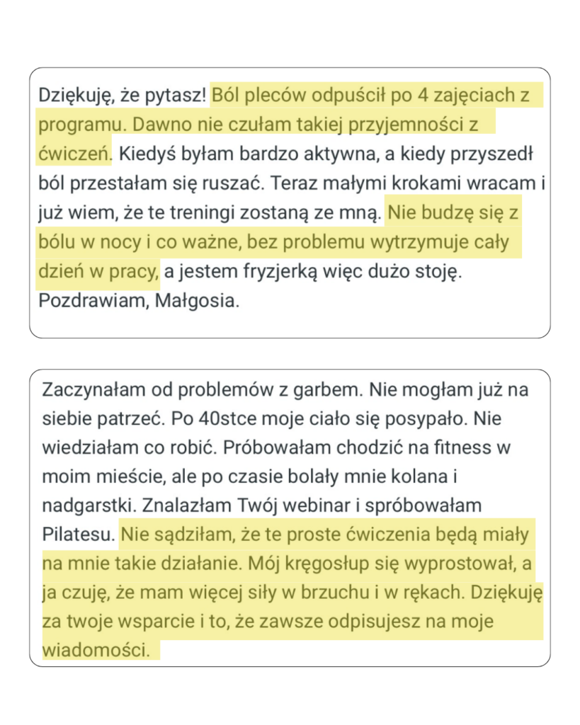 Pilates Studio Online opinie uczestniczek