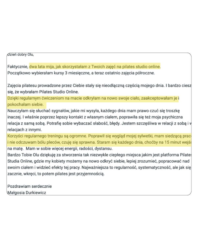 Pilates Studio Online opinie platformy treningowej